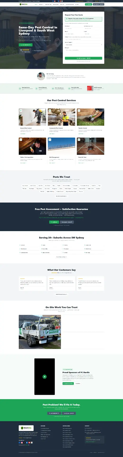 MultiPro Pest Control website